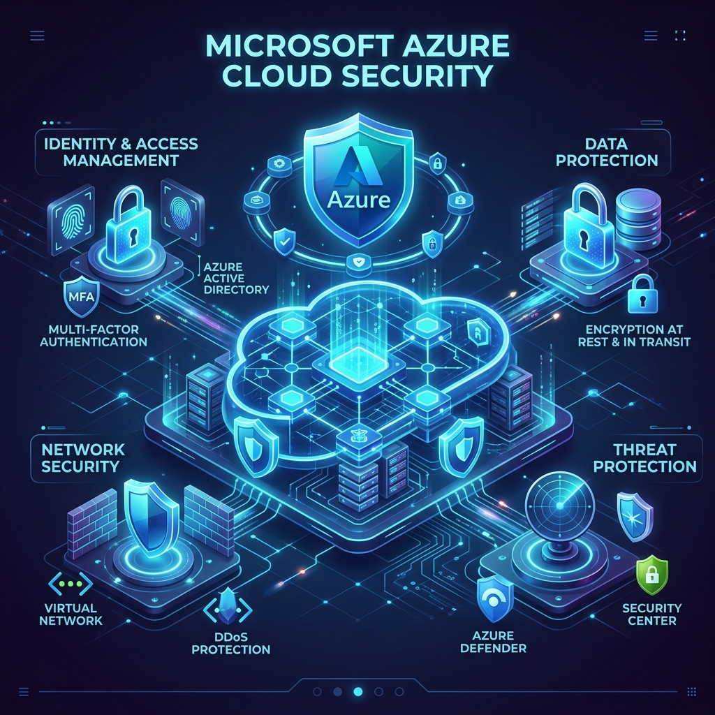 Microsoft Azure Cloud Security dashboard mockup